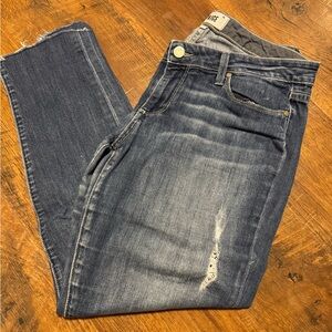 PAIGE Dark Blue Straight Leg Jeans